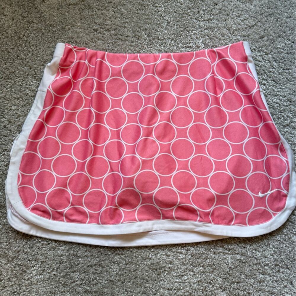 Nike Dri-Fit Pink and White Circle Tennis Skirt